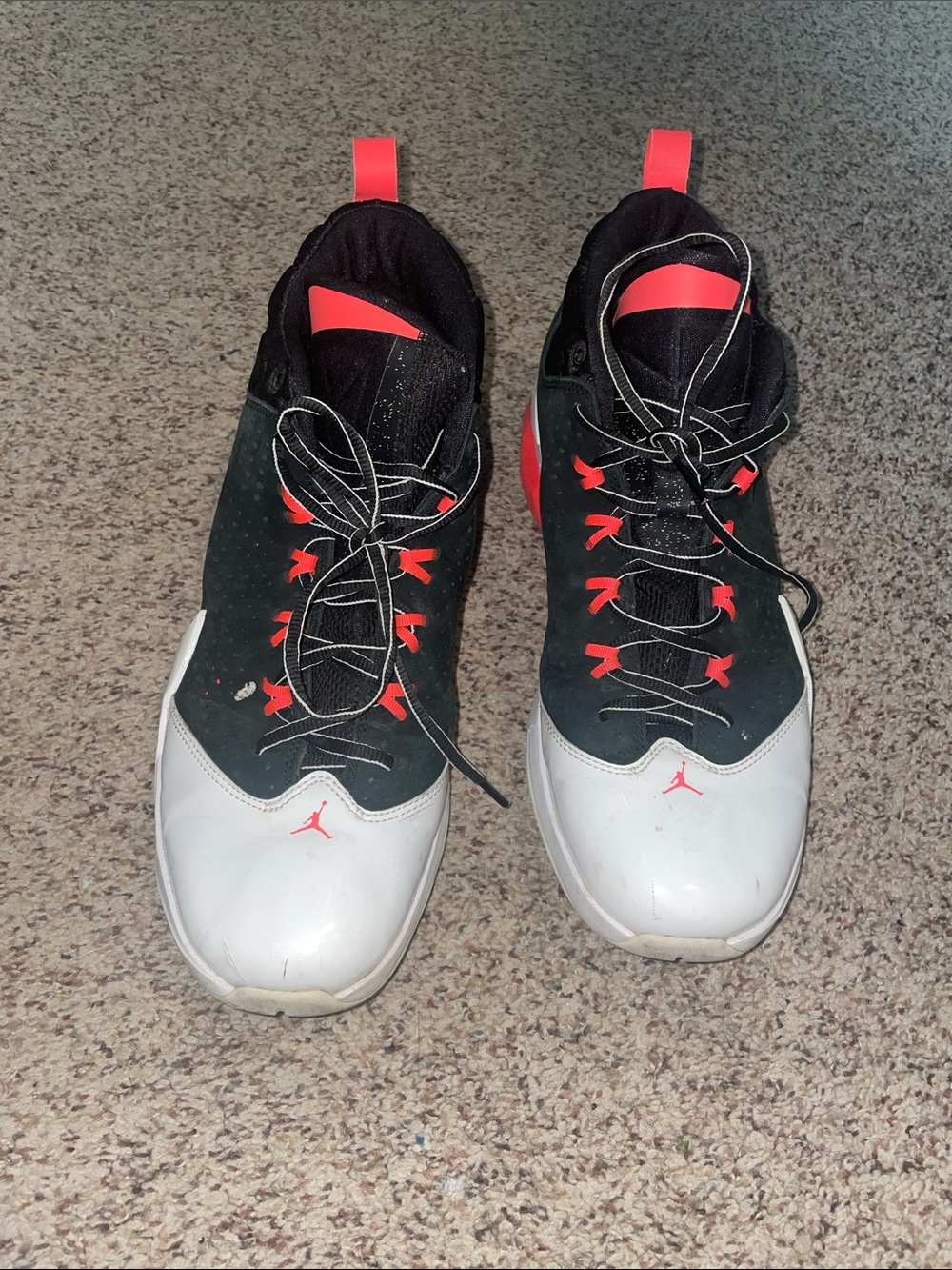 Men's Athletic Basketball Sneakers - Black, White & Red